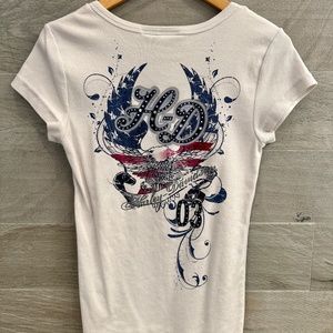 Beaded Harley-Davidson Henley T-Shirt